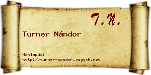 Turner Nándor névjegykártya